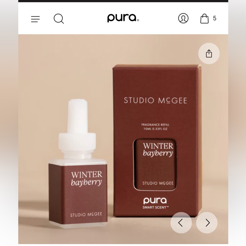 Pura Diffuser Studio McGee Winter Bayberry scent vial